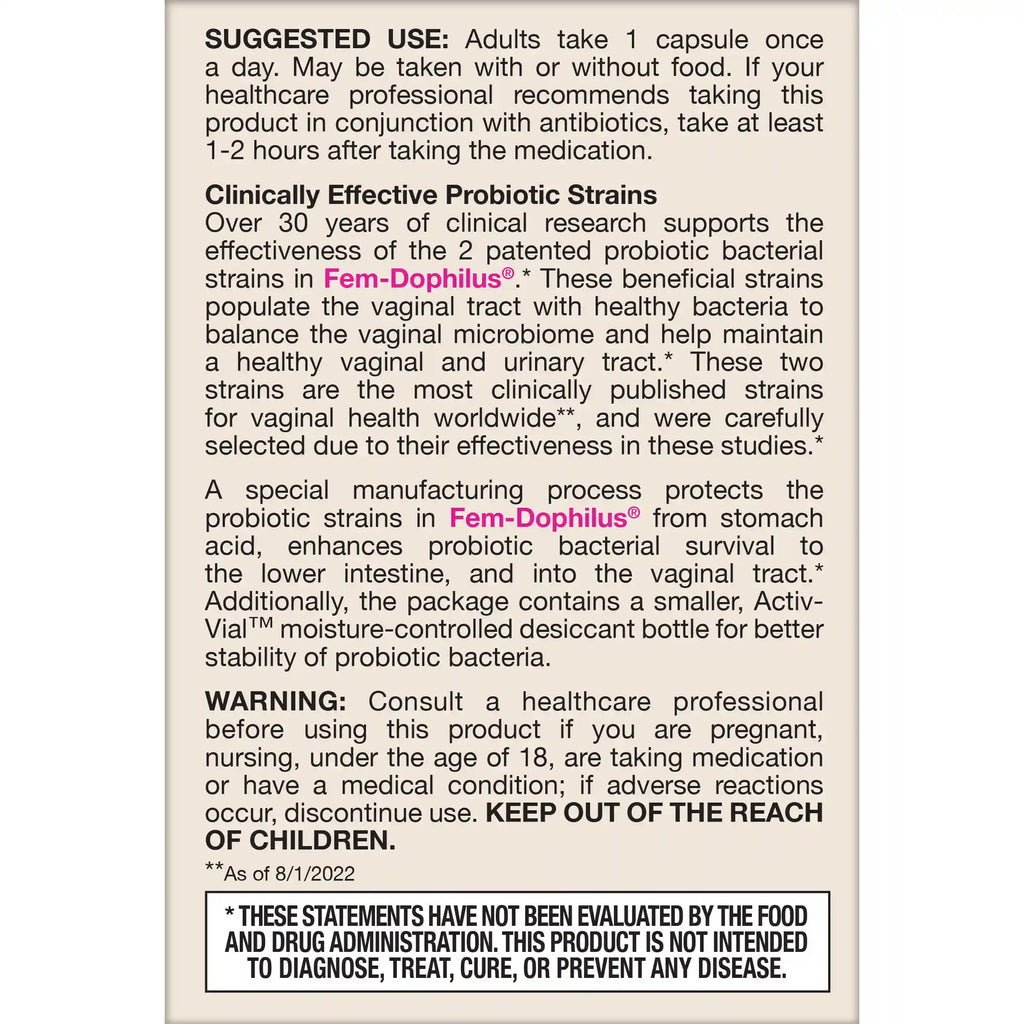 Fem-Dophilus® - 5 Billion CFU (Refrigerated)